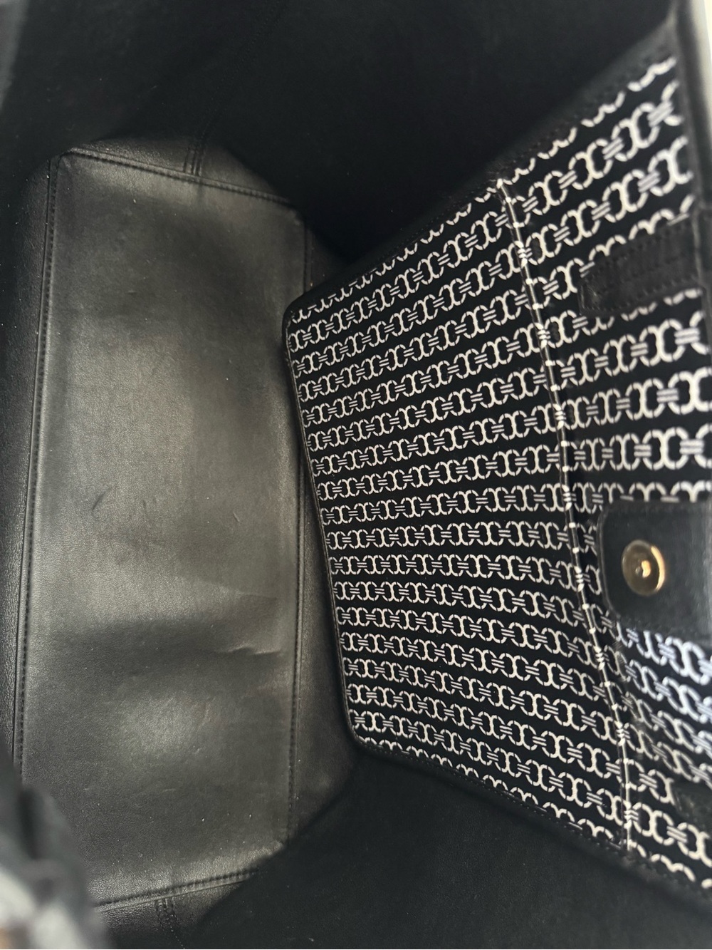 Tory Burch Large Gemini Link Tote Black Coated Canvas Shoulder Bag - Picture 7 of 9